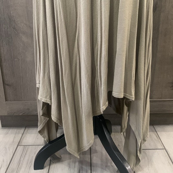 Canari Olive Spaghetti Strap Maxi Slip Uneven Hemline Dress Women's Size Small - Picture 7 of 9